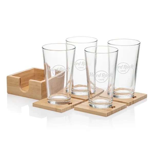 Our Beer Glass & Bamboo Coaster Sets are an exquisite gift... from ASI 84592 St Regis Group