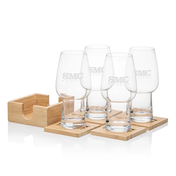 Our Beer Glass & Bamboo Coaster Sets are an exquisite gift... from ASI 84592 St Regis Group