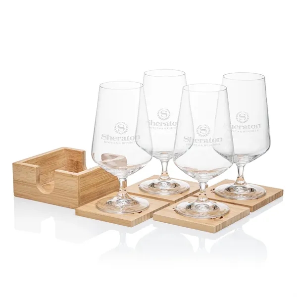 Our Beer Glass & Bamboo Coaster Sets are an exquisite gift... from ASI 84592 St Regis Group