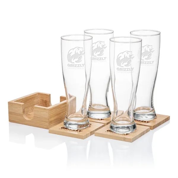 Our Beer Glass & Bamboo Coaster Sets are an exquisite gift... from ASI 84592 St Regis Group