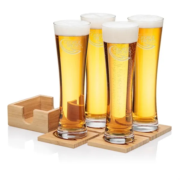 Our Beer Glass & Bamboo Coaster Sets are an exquisite gift... from ASI 84592 St Regis Group