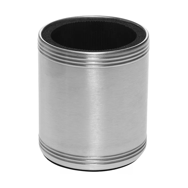 Stainless steel insulated can cooler with steel exterior and foam interior... from ASI 37218 Athena Promo (tm)