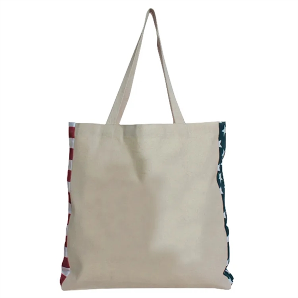 American flag cotton tote with decorated full gusset. - Material -... from ASI 67557 LimeLight Ent / Limelight USA