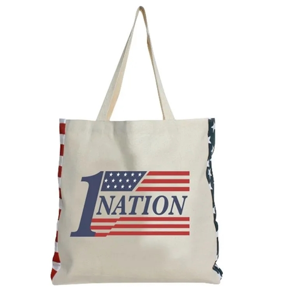 American flag cotton tote with decorated full gusset. - Material -... from ASI 67557 LimeLight Ent / Limelight USA