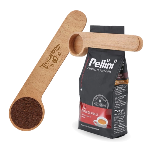 Wooden Coffee Scoop and Bag Clip... from ASI 72657 Active Life Promo / Apres Ski Ingrain