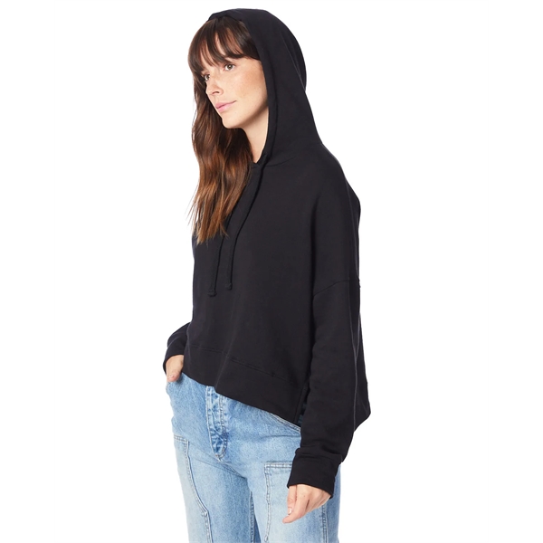 Ladies' sweatshirt with set-in sleeves, ribbed cuffs, hood, tear-away tag, and... from ASI 34063 alphabroder