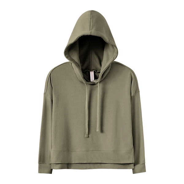 Ladies' sweatshirt with set-in sleeves, ribbed cuffs, hood, tear-away tag, and... from ASI 34063 alphabroder