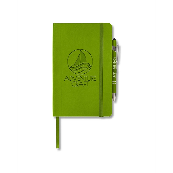 Journal and pen set with a soft cover, a rubberized aluminum... from ASI 79530 Prime Line
