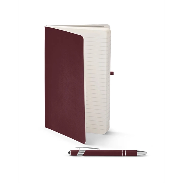 Journal and pen set with a soft cover, a rubberized aluminum... from ASI 79530 Prime Line