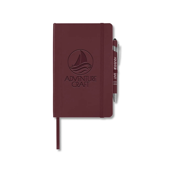 Journal and pen set with a soft cover, a rubberized aluminum... from ASI 79530 Prime Line