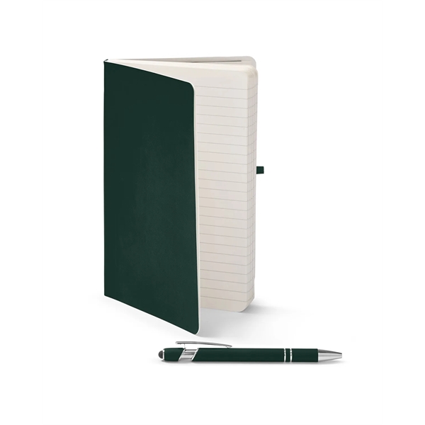 Journal and pen set with a soft cover, a rubberized aluminum... from ASI 79530 Prime Line