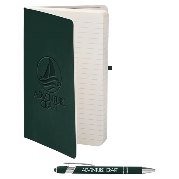 Journal and pen set with a soft cover, a rubberized aluminum... from ASI 79530 Prime Line