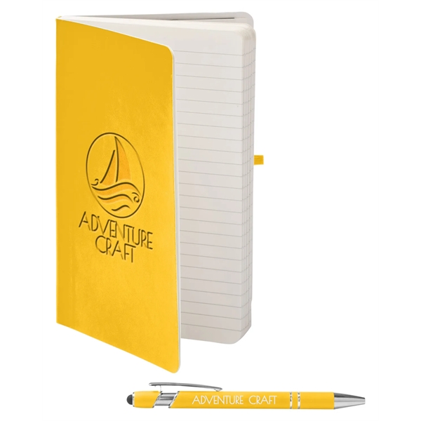 Journal and pen set with a soft cover, a rubberized aluminum... from ASI 79530 Prime Line