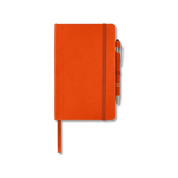 Journal and pen set with a soft cover, a rubberized aluminum... from ASI 79530 Prime Line
