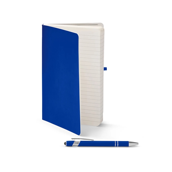 Journal and pen set with a soft cover, a rubberized aluminum... from ASI 79530 Prime Line