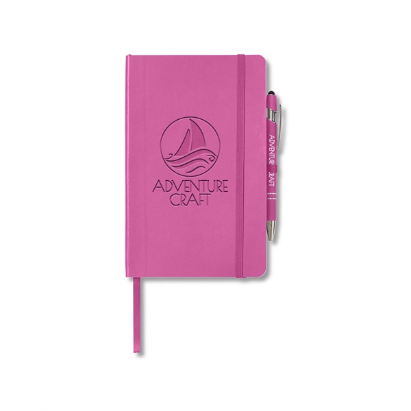 Journal and pen set with a soft cover, a rubberized aluminum... from ASI 79530 Prime Line