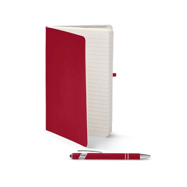 Journal and pen set with a soft cover, a rubberized aluminum... from ASI 79530 Prime Line