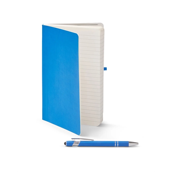 Journal and pen set with a soft cover, a rubberized aluminum... from ASI 79530 Prime Line