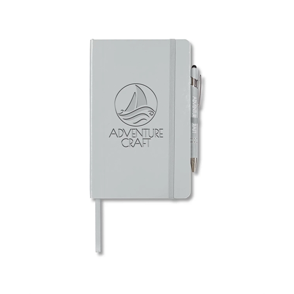 Journal and pen set with a soft cover, a rubberized aluminum... from ASI 79530 Prime Line