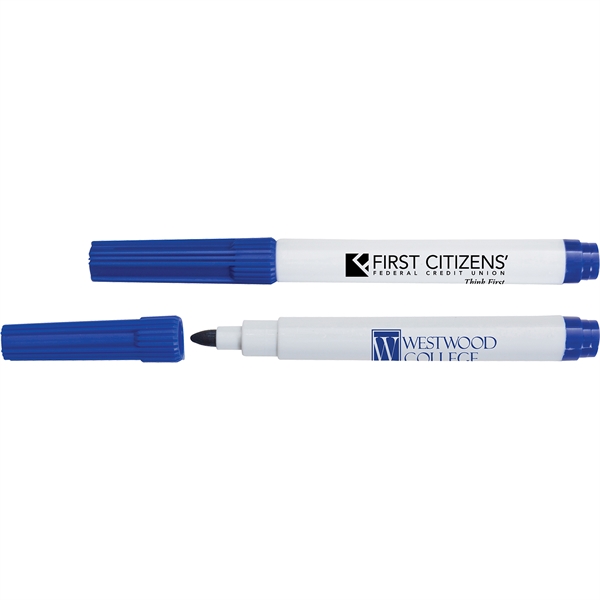 5 7/16" dry erase, bullet tip marker in white and blue... from ASI 61966 HPG / Beacon Promotions