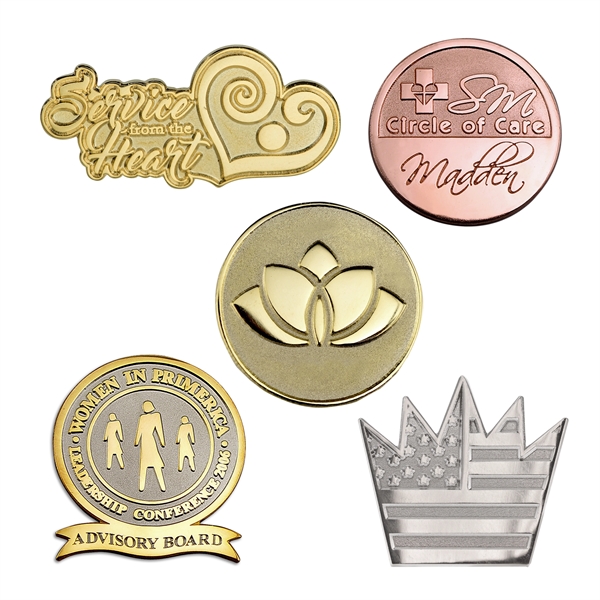 Die struck brass custom lapel pins with sandblasted and polished finish.... from ASI 52263 EMT / EMT