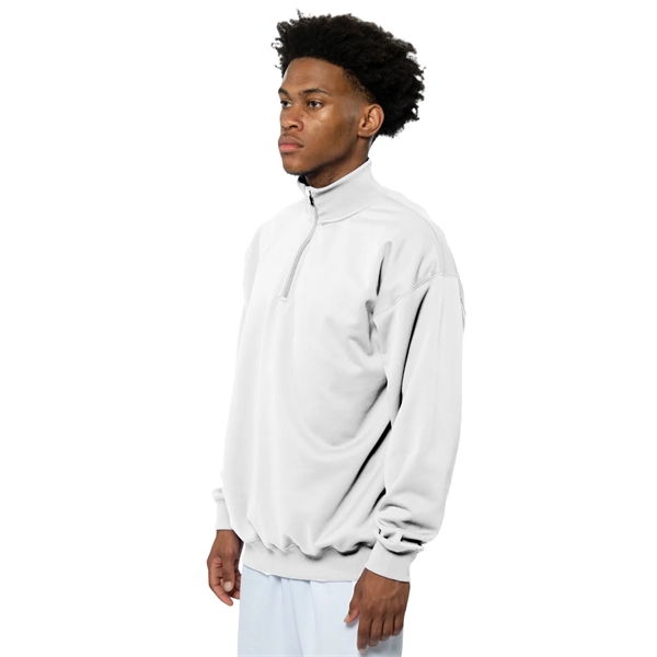 Adult fleece quarter-zip with a double-needle cover-stitch hem and ribbed waist... from ASI 34063 alphabroder