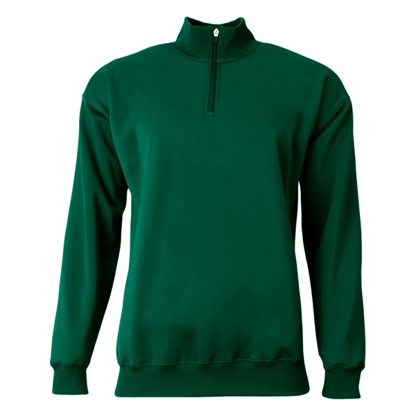 Adult fleece quarter-zip with a double-needle cover-stitch hem and ribbed waist... from ASI 34063 alphabroder