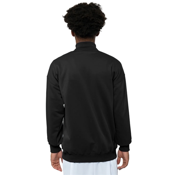 Adult fleece quarter-zip with a double-needle cover-stitch hem and ribbed waist... from ASI 34063 alphabroder