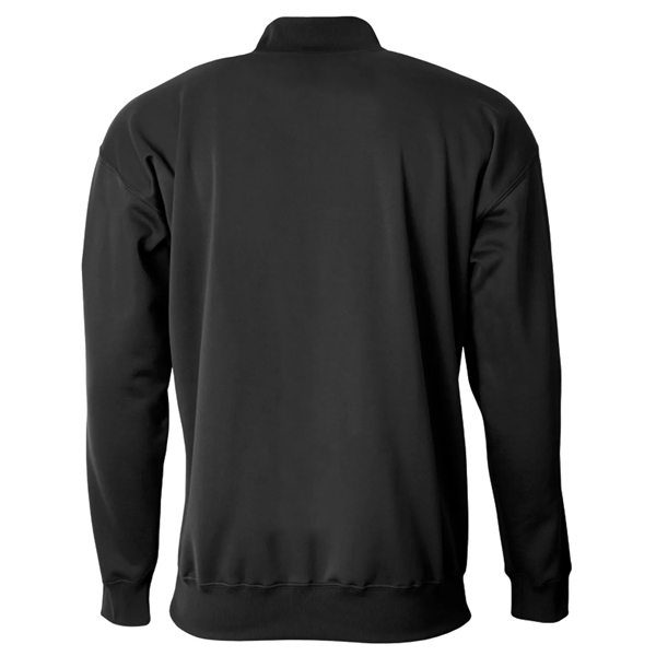 Adult fleece quarter-zip with a double-needle cover-stitch hem and ribbed waist... from ASI 34063 alphabroder