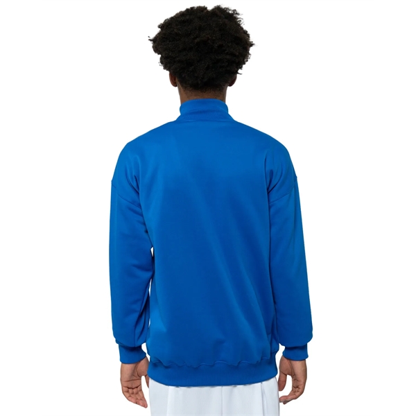 Adult fleece quarter-zip with a double-needle cover-stitch hem and ribbed waist... from ASI 34063 alphabroder