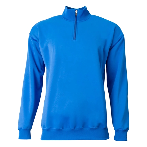 Adult fleece quarter-zip with a double-needle cover-stitch hem and ribbed waist... from ASI 34063 alphabroder