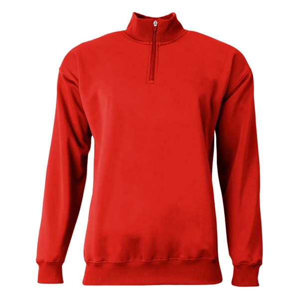 Adult fleece quarter-zip with a double-needle cover-stitch hem and ribbed waist... from ASI 34063 alphabroder