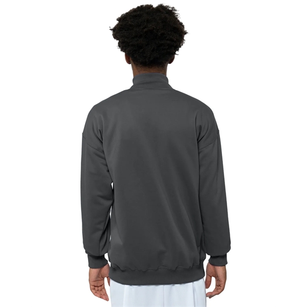 Adult fleece quarter-zip with a double-needle cover-stitch hem and ribbed waist... from ASI 34063 alphabroder