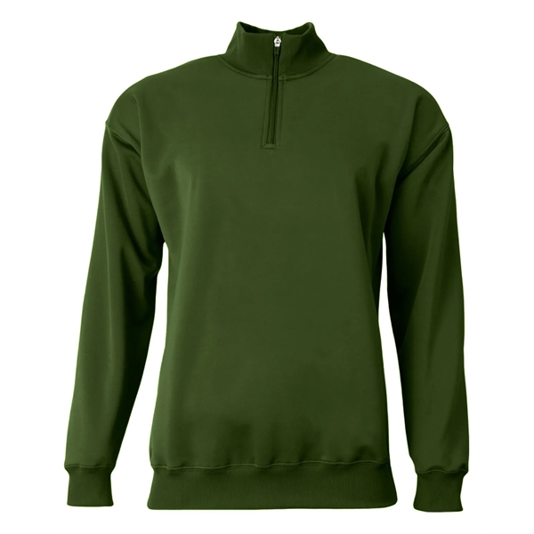 Adult fleece quarter-zip with a double-needle cover-stitch hem and ribbed waist... from ASI 34063 alphabroder