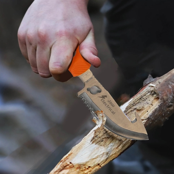 Utility scissors that has multiple uses with an orange plastic handle... from ASI 54040 Fey Promo