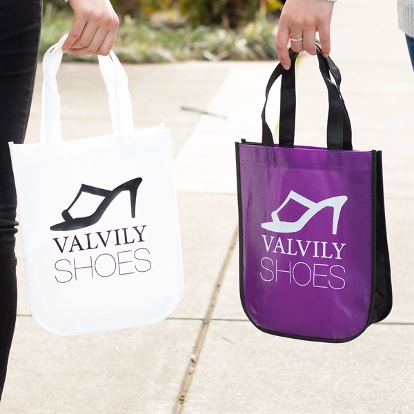 Handy mini-sized 75 GSM non-woven tote bag is perfect for a... from ASI 61966 HPG / Beacon Promotions