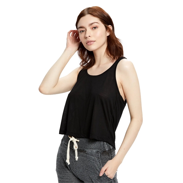 US Blanks ladies' sheer cropped racer tank that's fitted with side... from ASI 34063 alphabroder