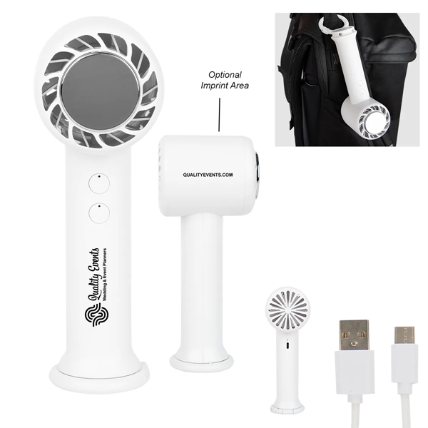 Refrigeration fan with three speed settings, a micro-USB input and cord,... from ASI 61125 Hit Promotional Products / Hit®