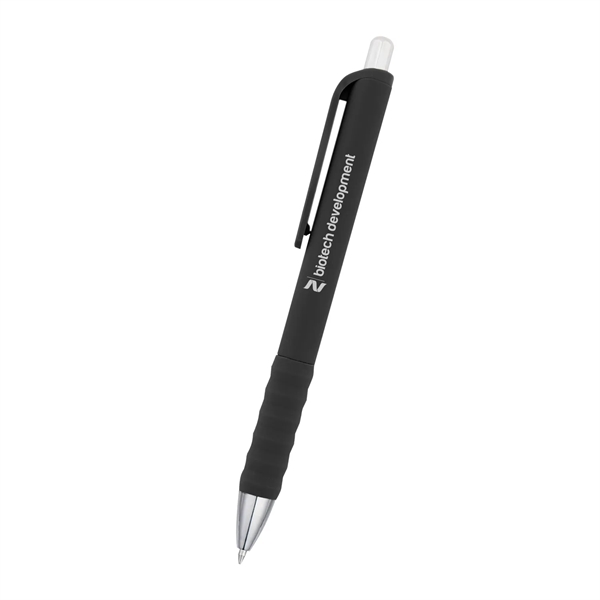 Plunger action medium gel ink pen with rubberized barrel.... from ASI 61125 Hit Promotional Products / Hit®