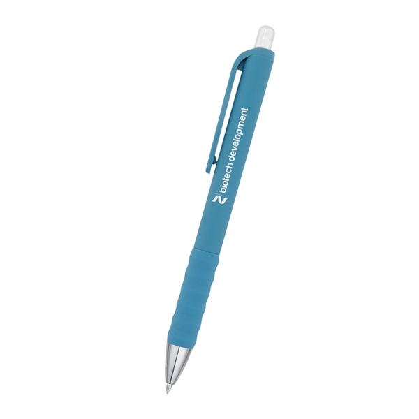 Plunger action medium gel ink pen with rubberized barrel.... from ASI 61125 Hit Promotional Products / Hit®