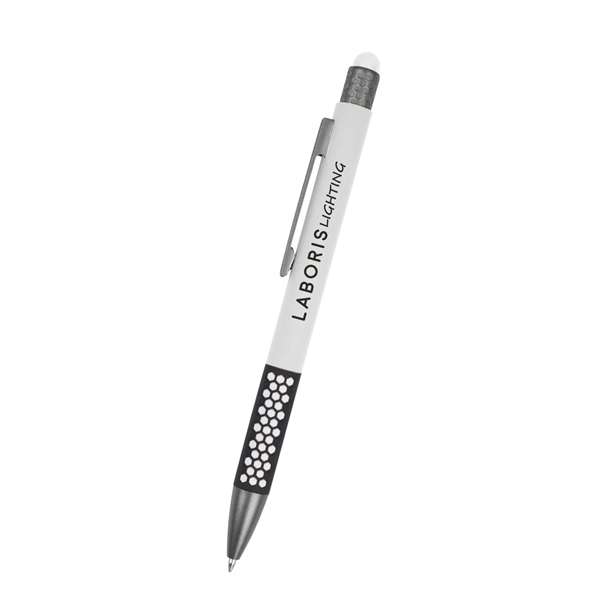 Recycled aluminum pen with stylus on top, a smooth rubberized finish... from ASI 61125 Hit Promotional Products / Hit®