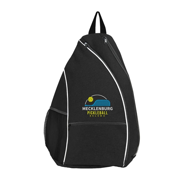 Pickleball backpack with a two-tone design, adjustable shoulder straps, two pockets,... from ASI 61125 Hit Promotional Products / Hit®