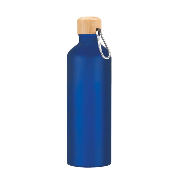 Aluminum 25 ounce bike bottle with screw-on bamboo lid and metal... from ASI 61125 Hit Promotional Products / Hit®