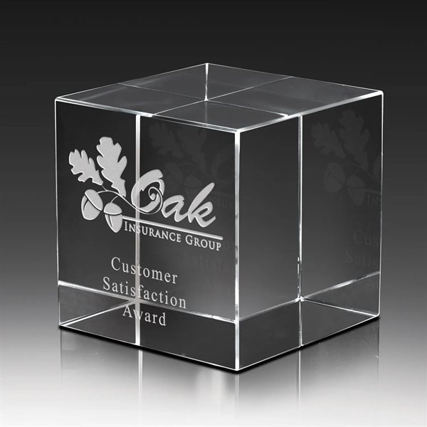 Optical crystal cube award that's offered in two sizes; includes a... from ASI 93986 Visions/Awardcraft / Visions Awards