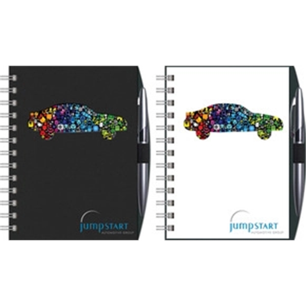 5" x 7" note pad with die-cut window, full-color insert, foil... from ASI 91340 Journalbooks/Timeplanner Calendars