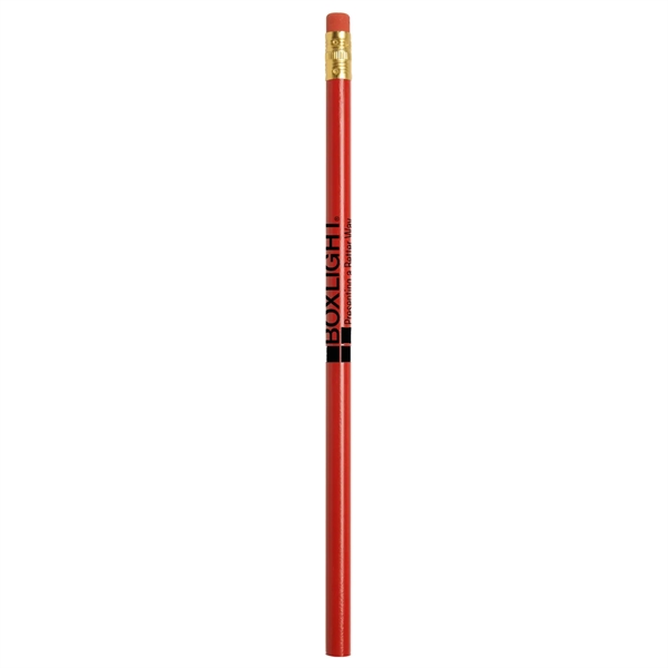 Round #2 wood pencil with eraser and gold ferrule.... from ASI 52840 Evans Manufacturing / Jo-Bee