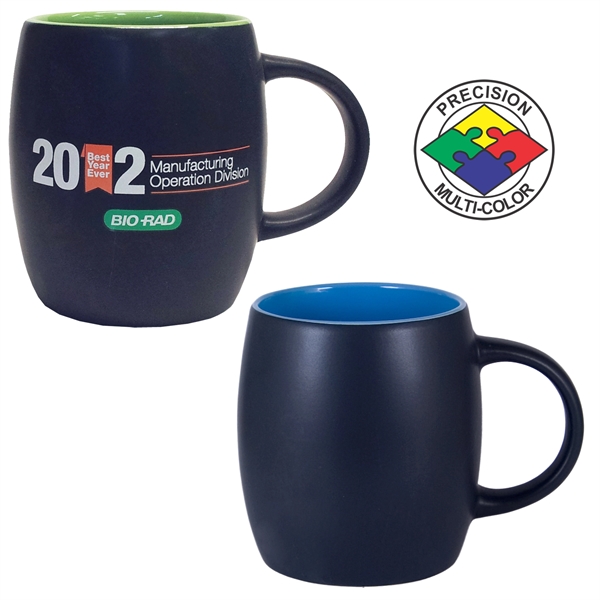 12oz Black Satin Two-Tone Robusto Mug... from ASI 80093 Pyrographics / Pyrographics Line