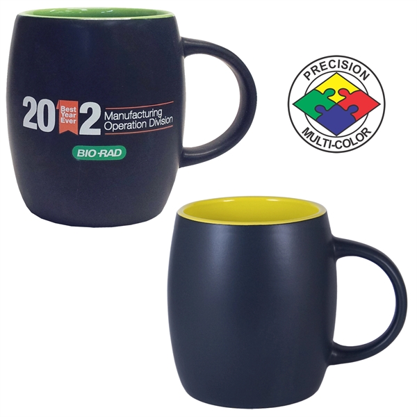 12oz Black Satin Two-Tone Robusto Mug... from ASI 80093 Pyrographics / Pyrographics Line