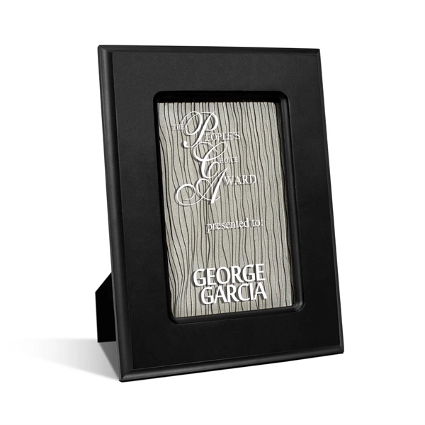 Wood plaque with black wood finish and deep relief glass insert;... from ASI 93986 Visions/Awardcraft / Visions Awards