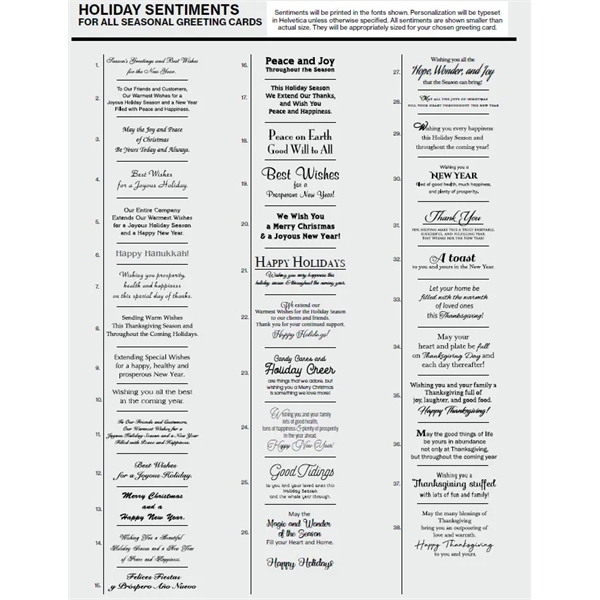 5"x7" Joy holiday greeting card w/1 color foil stamp, stock sentiment... from ASI 95280 Warwick Publishing Co / Warwick